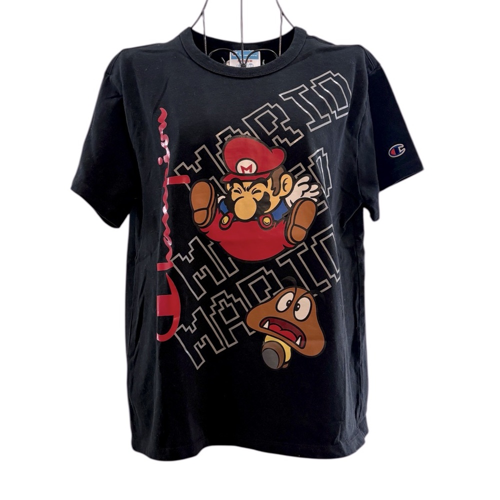 Champion Junior Black Super Mario Bros. Graphic Gaming Tee, Size Medium